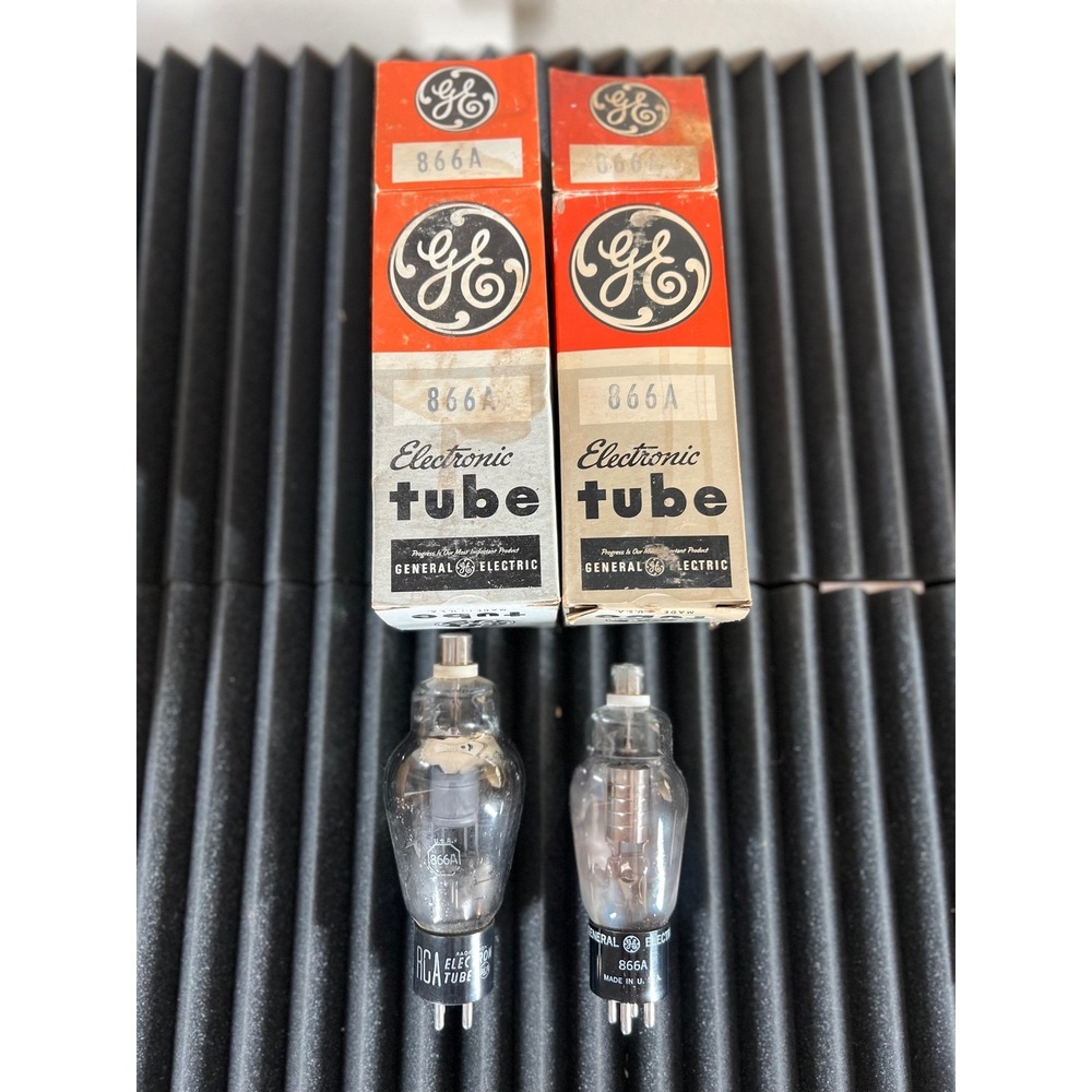 GE General Electric 866A Electronic Vacuum Tubes Vintage - Pair in Boxes